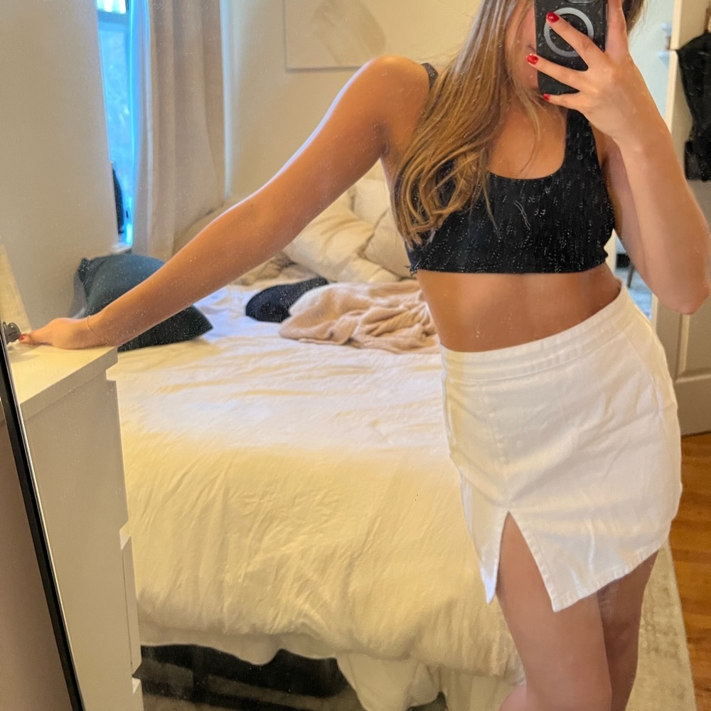 Princess Polly white mini skirt
